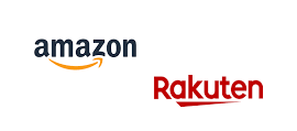 アマゾンと楽天のロゴ